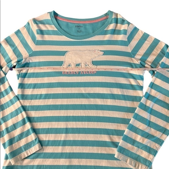 HATLEY WOMENS STRIPED PAJAMA TOP SIZE LARGE - Picture 4 of 8